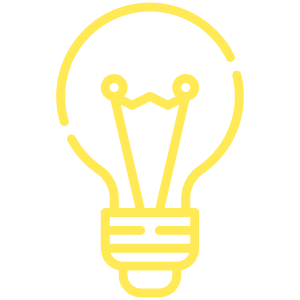 Icono de bombilla amarilla