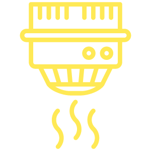 Icono de detector de humo amarillo
