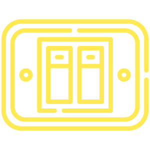 Icono de interruptor eléctrico amarillo