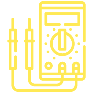 Icono de probador eléctrico amarillo